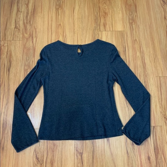 Gay Giano Charcoal Grey Angora Wool Ruffle Scoopneck Sweater - Picture 4 of 11